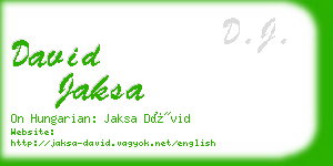 david jaksa business card